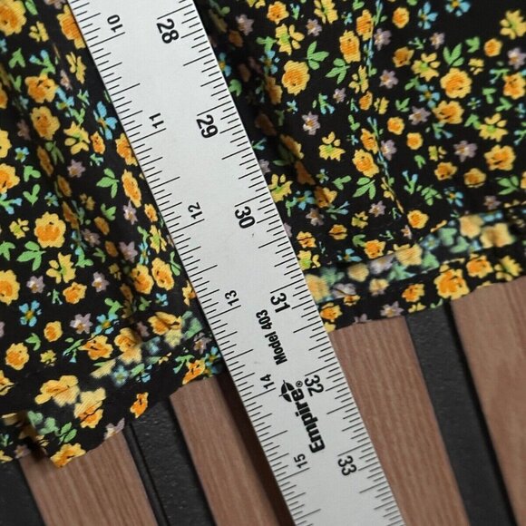 Faithful The Brand Sun Dress US 2 Womens Black Yellow Confetti 3/4 Sleeve Mini - Picture 6 of 8